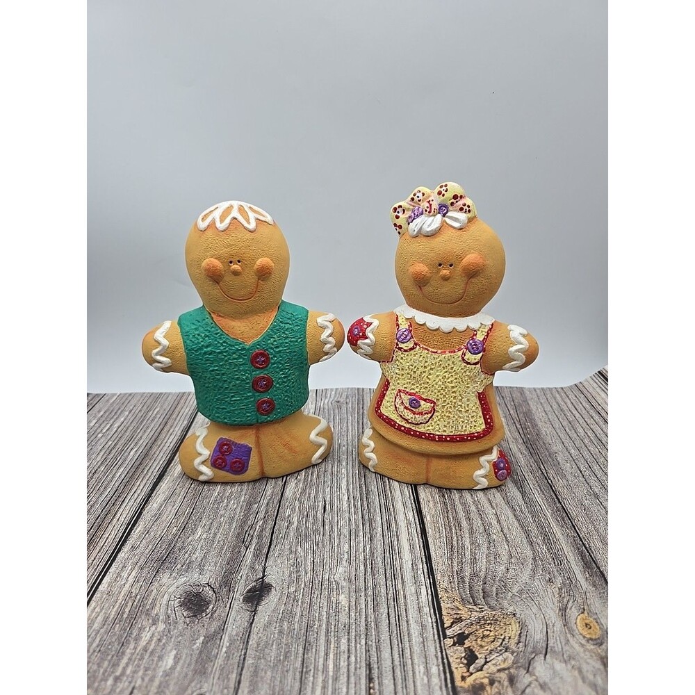 Gingerbread Couple Ceramic Figures by Deb's Doodles Christmas Decorations